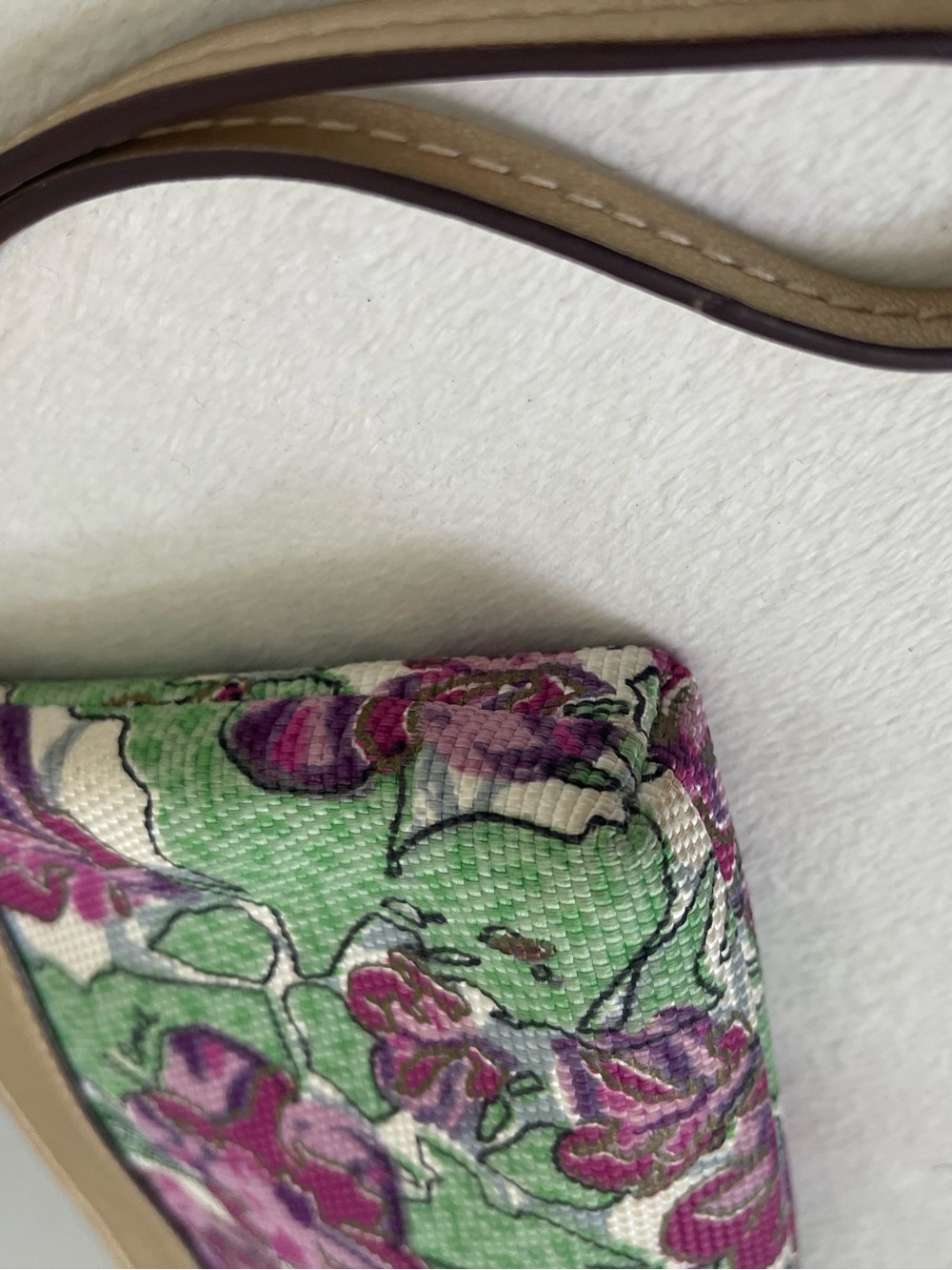 Coach Ashley Iris Pink Floral Canvas Wristlet with Gold Trim - Picture 5 of 10